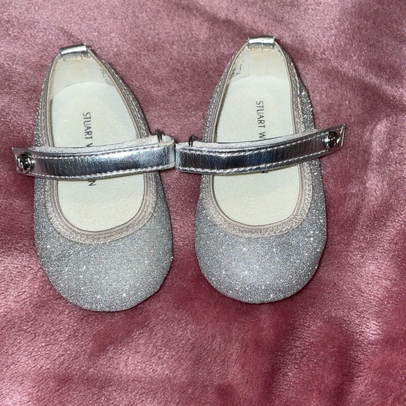 Stuart Weitzman Baby Dancer Shoes | Size 1 | Silver - Picture 1 of 9